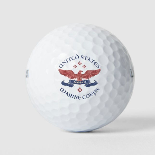 Balles De Golf US MARINES Eagle RWB Patriotic Semper Fi (Devant)