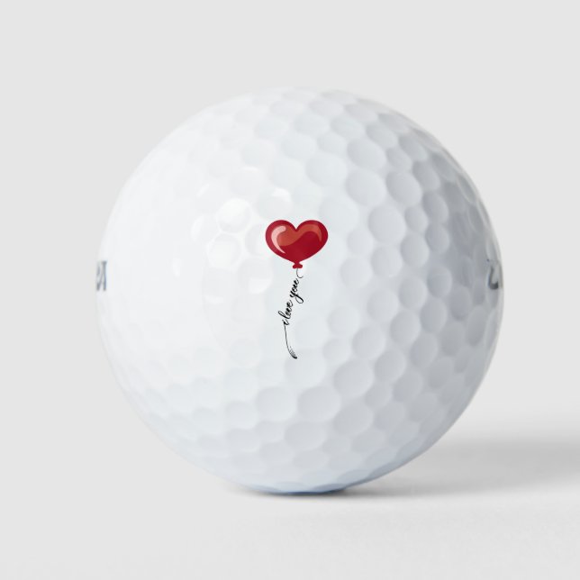 Balles De Golf Valentines Jour Je t'aime Typographie (Devant)