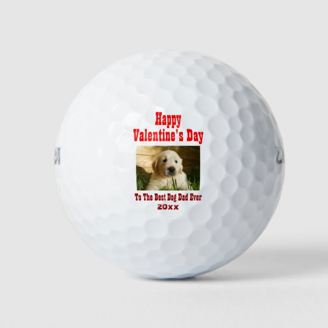 Balles De Golf Valentines Jour Meilleur Chien Papa Jamais Animal  (Devant)