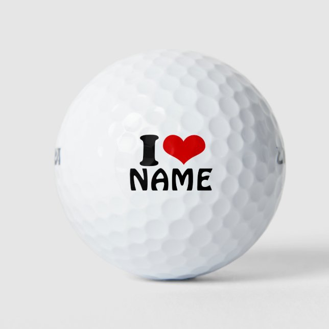 Balles De Golf Valentines personnalisables Jour J'aime Coeur Pers (Devant)