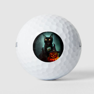 Balles De Golf Vampire Chat et Assistant Citrouille Halloween Sur