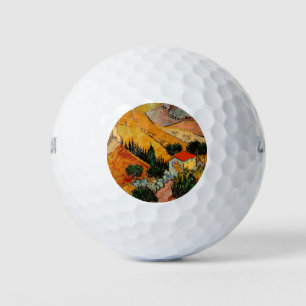 Balles De Golf Van Gogh - Paysage avec maisons et fleurs