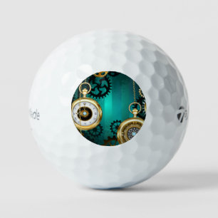 Balles De Golf Veille bijoux Steampunk sur un Arrière - plan vert