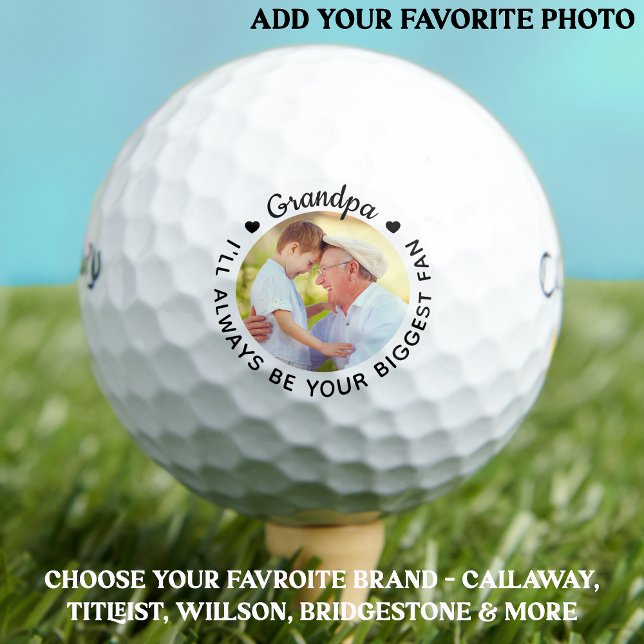 Balles De Golf Ventilateur - GRANDPA - Golfer Photo personnalisée (Créateur téléchargé)