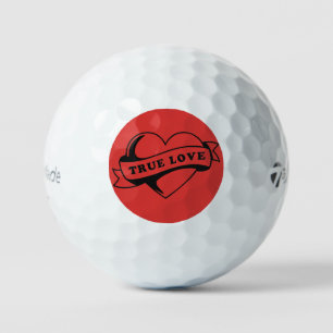 Balles De Golf Véritable amour Tatouage Coeur   Design romantique