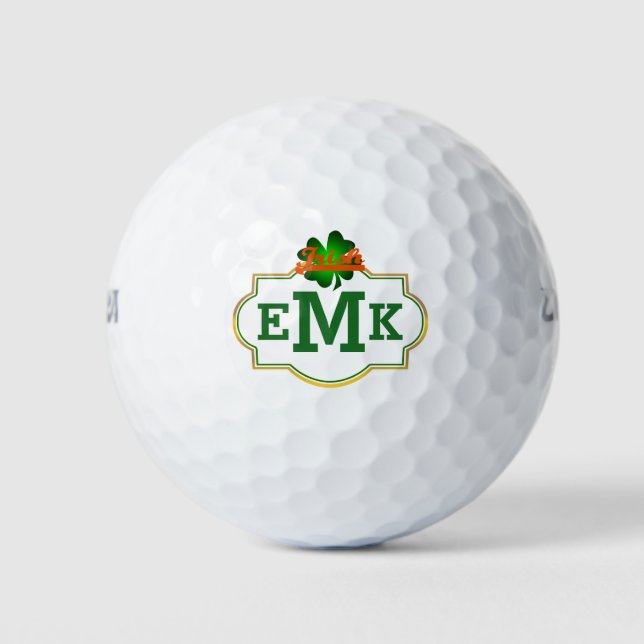 Balles De Golf Vert quatre feuilles Clocher irlandais trois initi (Devant)