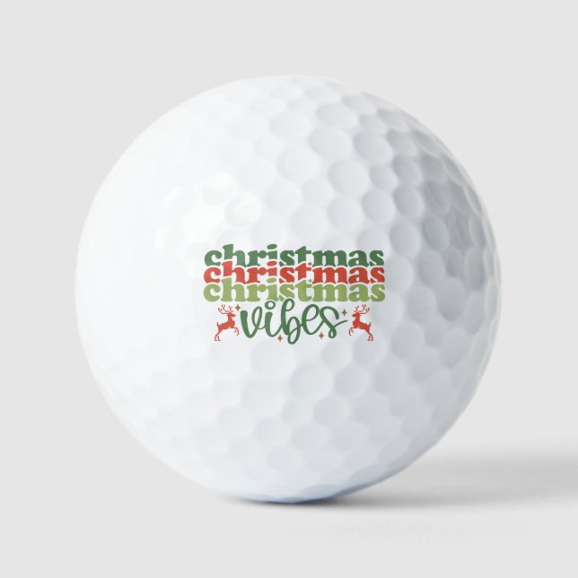Balles De Golf Vibes de Noël Retro Vacances de Noël Super (Recto)