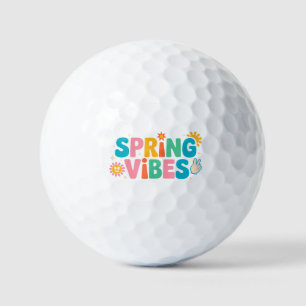 Balles De Golf Vibes de printemps - Cute & Colorée Lettres saison