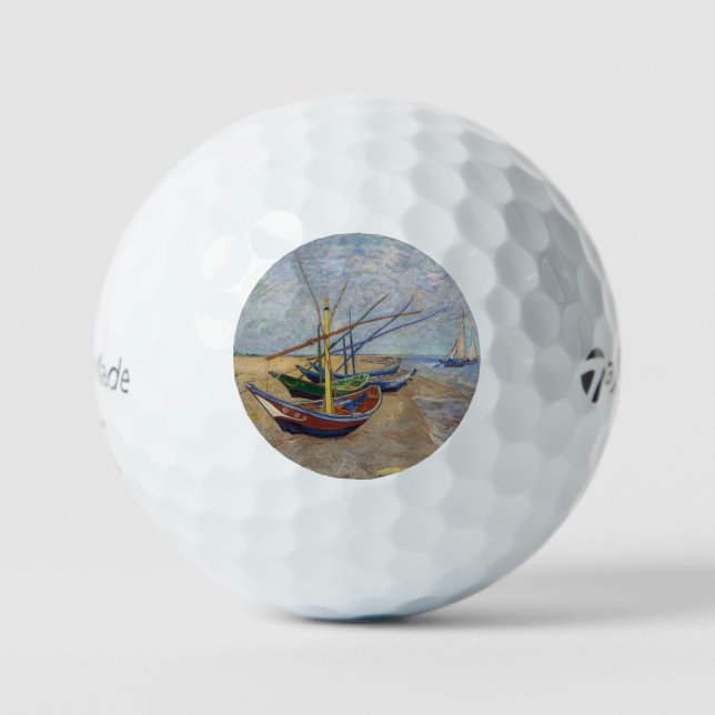 Balles De Golf Vincent van Gogh - Bateaux de pêche sur la plage (Recto)