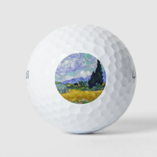 Balles De Golf Vincent Van Gogh - Champ de blé avec cyprès