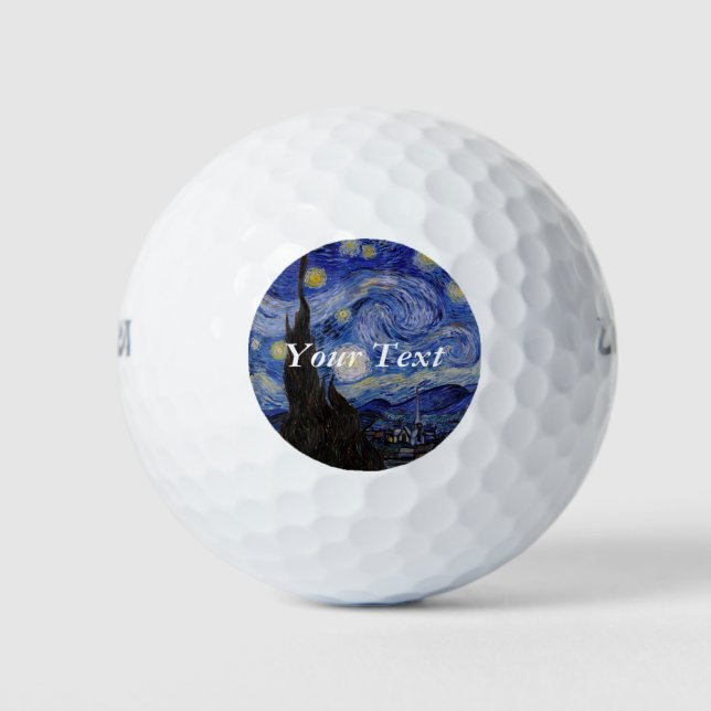 Balles De Golf Vincent Van Gogh - La nuit étoilée (Devant)