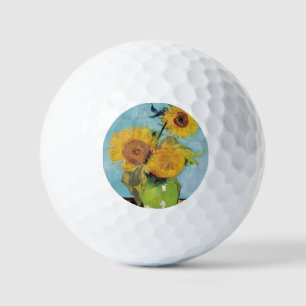 Balles De Golf Vincent Van Gogh - Trois tournesols dans un vase