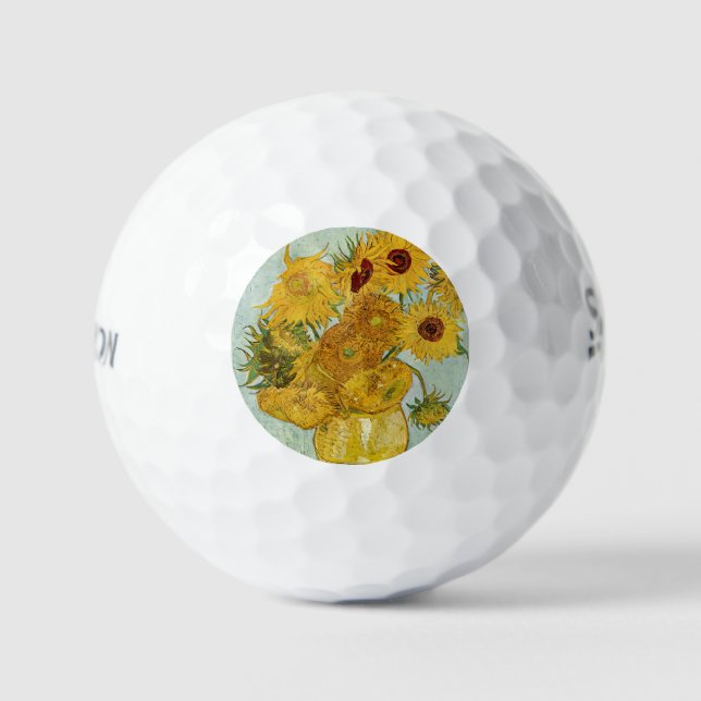 Balles De Golf Vincent Van Gogh - Vase avec douze tournesols (Recto)