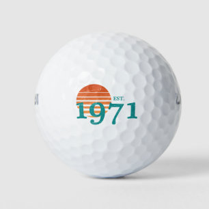 Balles De Golf Vintage 1971 50e anniversaire Retro Sunset