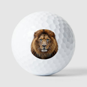 Balles De Golf Visage de lion majestueux aux yeux bleus Faune A