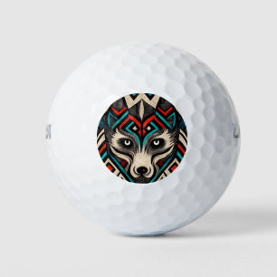 Balles De Golf Visage de loup aztèque