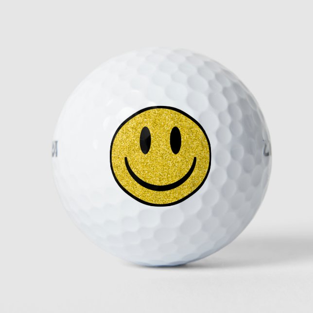 Balles De Golf Visage de sourire parties scintillant (Devant)