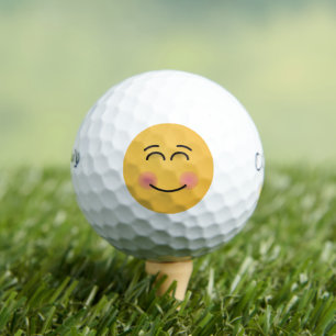 Balles De Golf Visage Souriant aux Yeux Souriants
