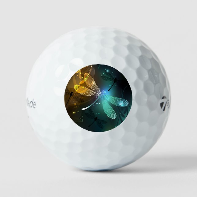 Balles De Golf Vol de libellule verte lumineuse (Recto)