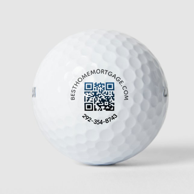 Balles De Golf Votre QR Code Scan Site Web de l'entreprise Téléph (Devant)