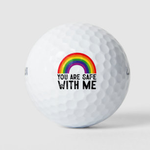 Balles De Golf Vous êtes en sécurité avec moi LGBTQ Mois de la fi
