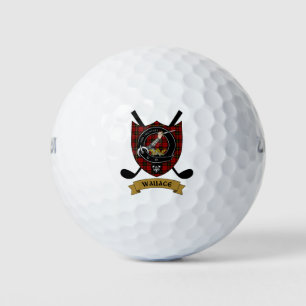 Balles De Golf Wallace Clan Badge & Crossed Golf Clubs