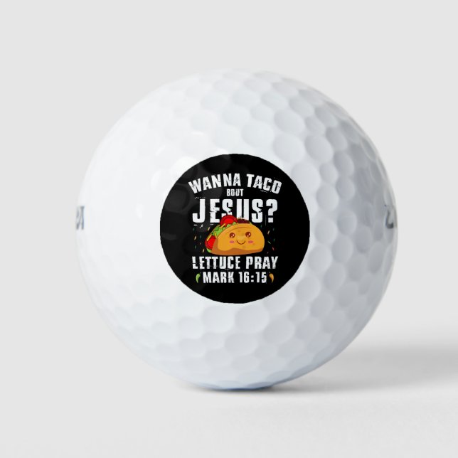 Balles De Golf Wanna Taco Bout Jesus Cinco de Mayo Christian (Devant)