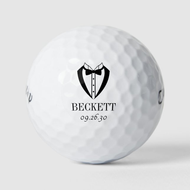 Balles De Golf Wedding Party Black Tuxedo With Bow Tie (Devant)