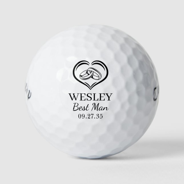 Balles De Golf Wedding Rings Best Man (Devant)