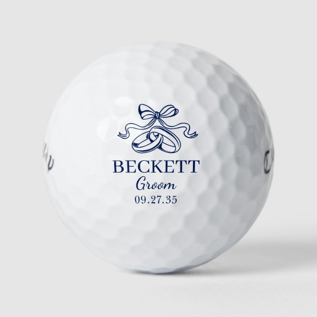 Balles De Golf Wedding Rings Groom (Devant)