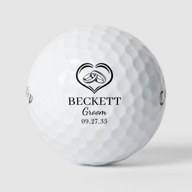 Balles De Golf Wedding Rings Groom (Devant)
