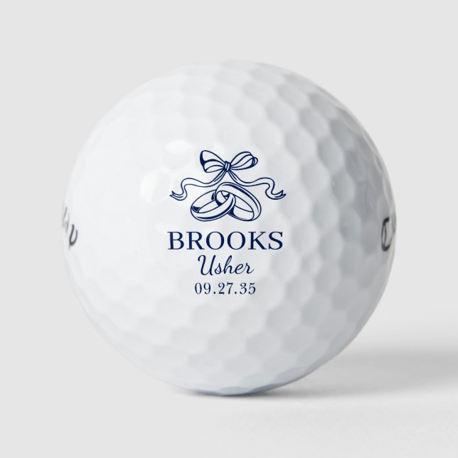 Balles De Golf Wedding Rings Usher (Devant)