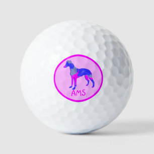 Balles De Golf Whippet Italien Greyhound Rose Chien Silhouette Mo