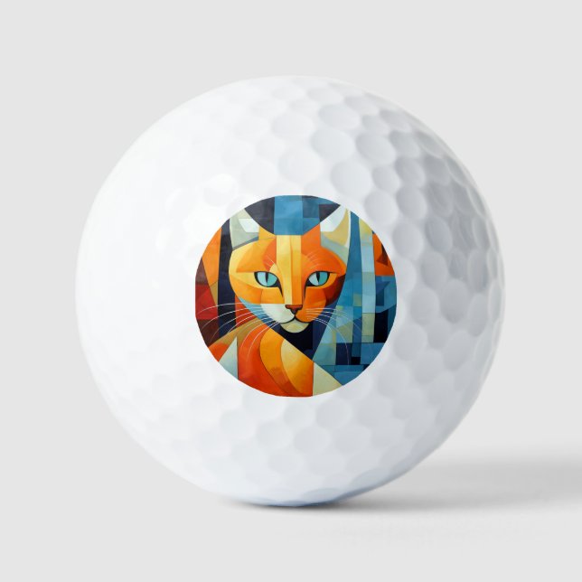 Balles De Golf Whiskers Abstraits : Chat orange (Recto)