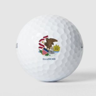 Balles De Golf Wilson Golf Ball avec drapeau de l'Illinois, États