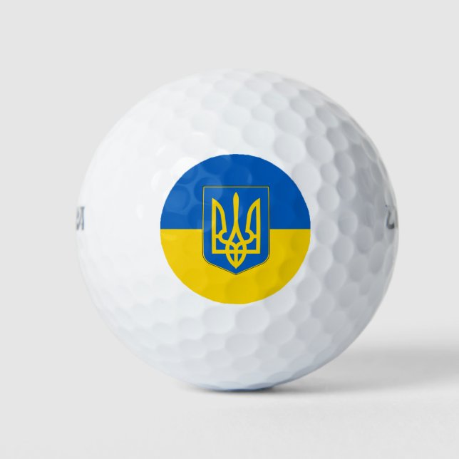 Balles De Golf Wilson Golf Ball avec drapeau d'Ukraine (Devant)