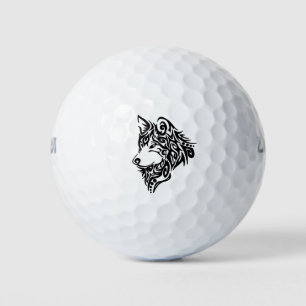 Balles De Golf Wolf tribal noir