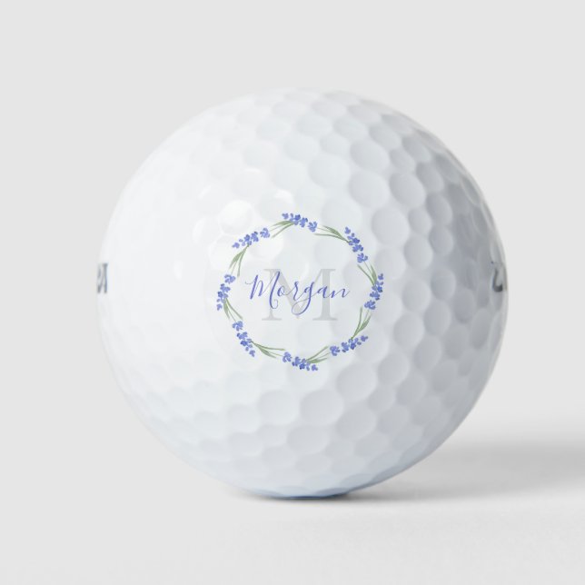 Balles De Golf Wreath Lavande d'aquarelle (Devant)