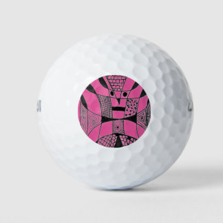 Balles De Golf "Yappy Dog Pink" Abstrait Wilson Golf Balls