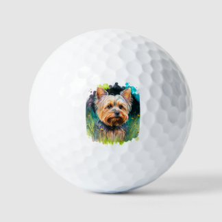Balles De Golf Yorkshire Terrier Aquarelle