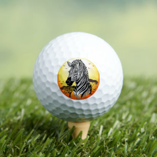 Balles De Golf Zebra African Savanna Wild Animal