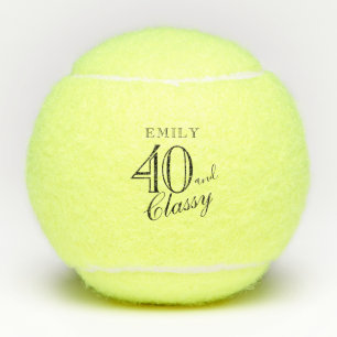 Balles De Tennis 40 et Classy Elegant Script Name 40th Birthday
