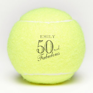 Balles De Tennis 50 et fabuleux Elegant Script Name 50th Birthday
