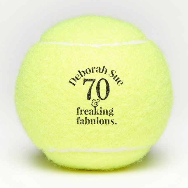 Balles De Tennis 70e anniversaire Funny Fabuleux Personnalisé (Devant)
