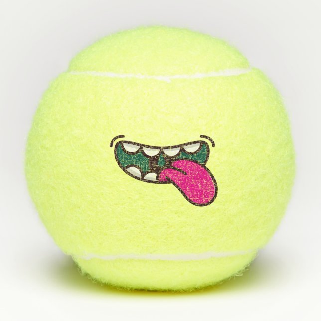 Balles De Tennis Amusant Monstre De La Bouche. (Devant)