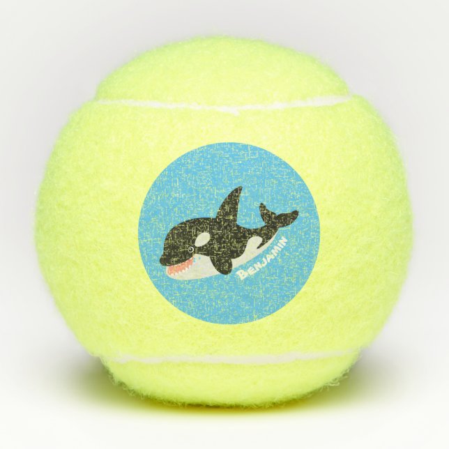 Balles De Tennis Amusante baleine orque mignonne dessin animé (Devant)