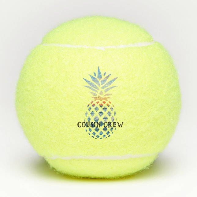 Balles De Tennis Ananas customisé Famille tropicale Vacances (Devant)