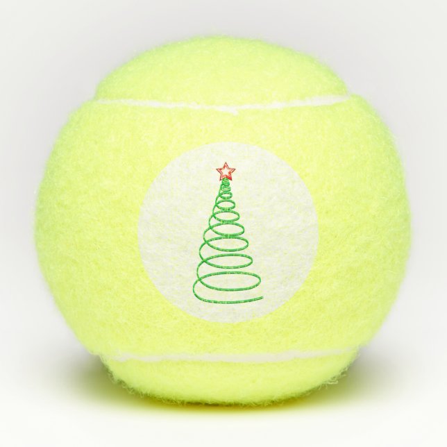 Balles De Tennis Arbre de Noël moderne avec Tennis de Noël étoilé (Devant)