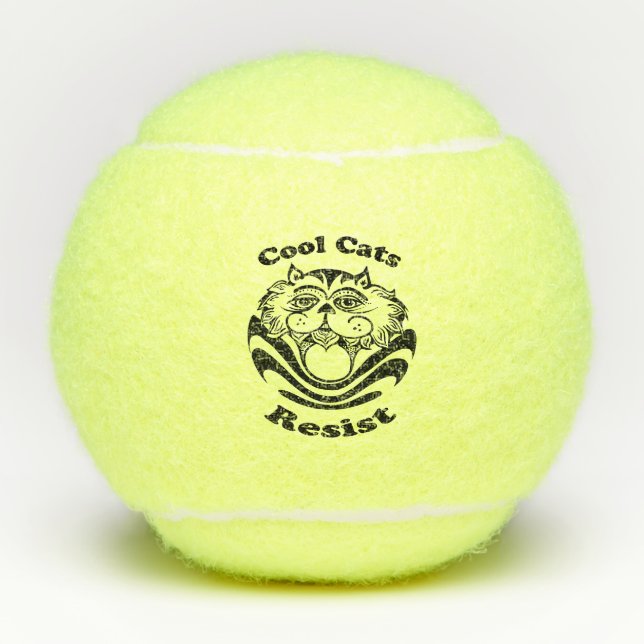 Balles De Tennis Bal de Tennis - Les chats Cool résistent (Devant)