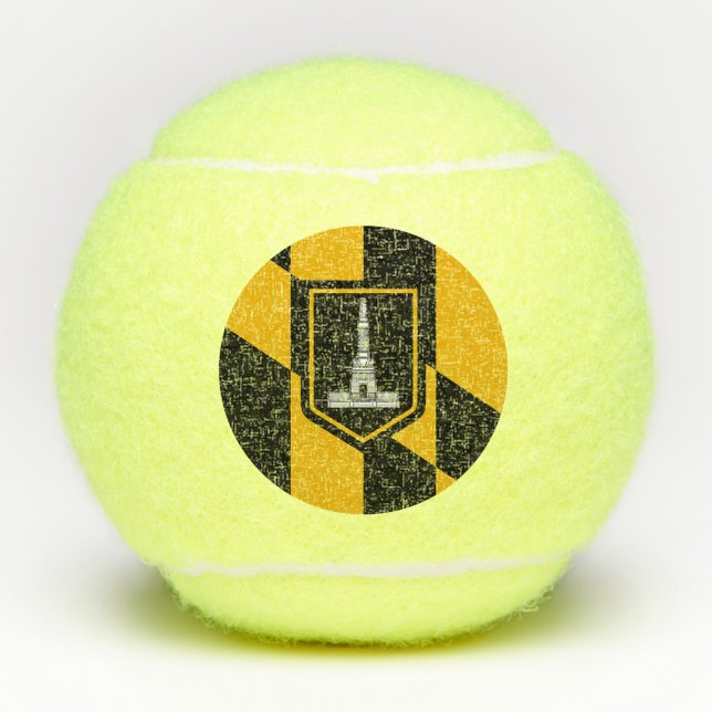 Balles De Tennis Bal de Tennis Patriotique avec Drapeau de Baltimor (Devant)